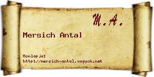 Mersich Antal névjegykártya